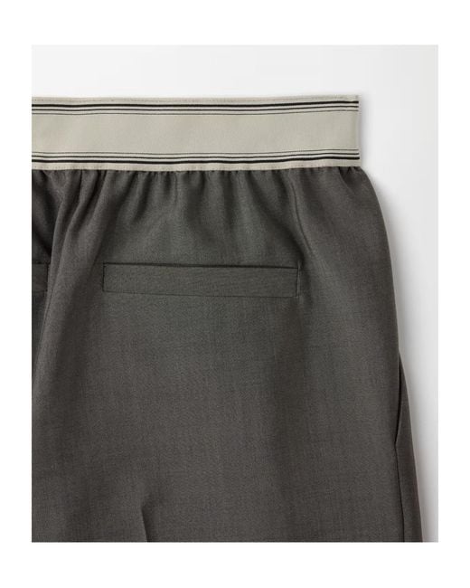 Versace Gray Medusa Waistband Pleated Pants