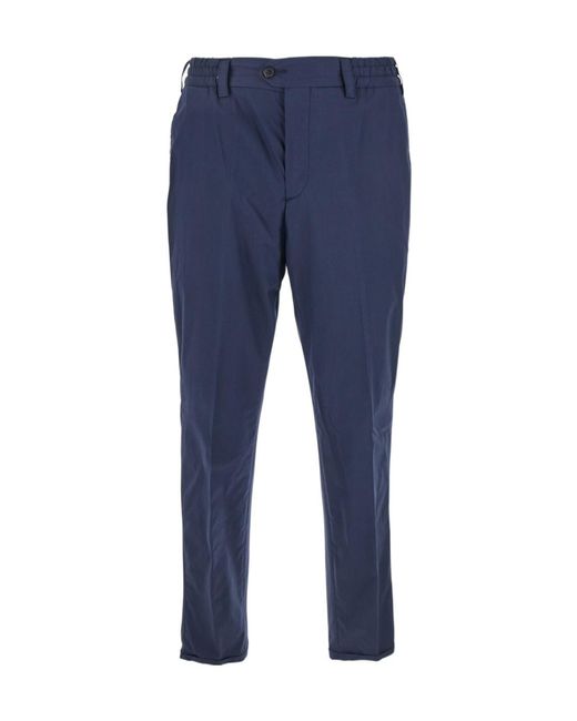 Pt Pantaloni Blue Pt Torino Elasticated Waistband Straight-Leg Pants for men