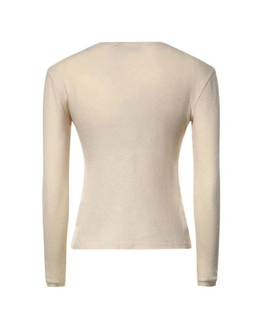 Miu Miu Natural Long-Sleeved T-Shirt