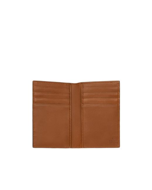 Gucci Natural Gg Emblem Bi-Fold Card Case for men