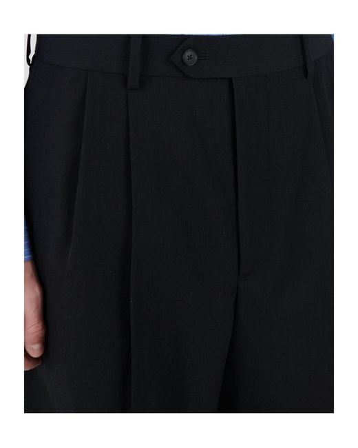 Auralee Black Wool Belt Loop Shorts for men