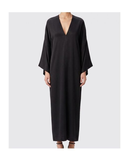 Thom Krom Black Relaxed V-Neck Maxi Dress