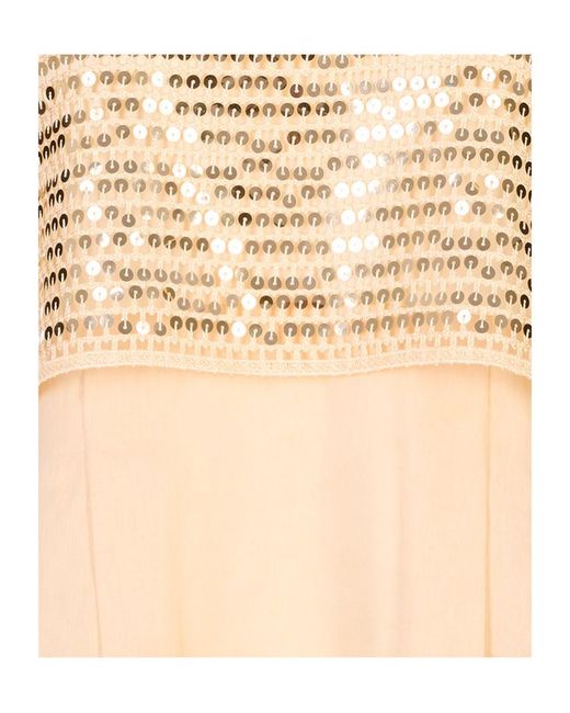 Peserico Natural Aurea Sequin Bodice Dress
