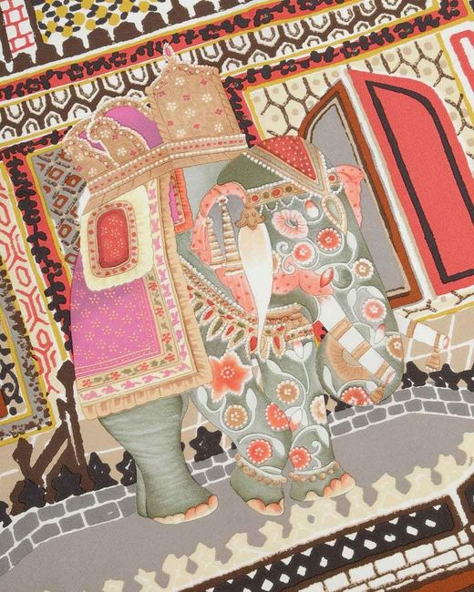 Ferragamo Pink Printed Silk Scarf