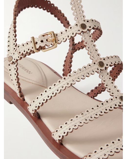 Zimmermann Metallic Goldie Leather Sandals