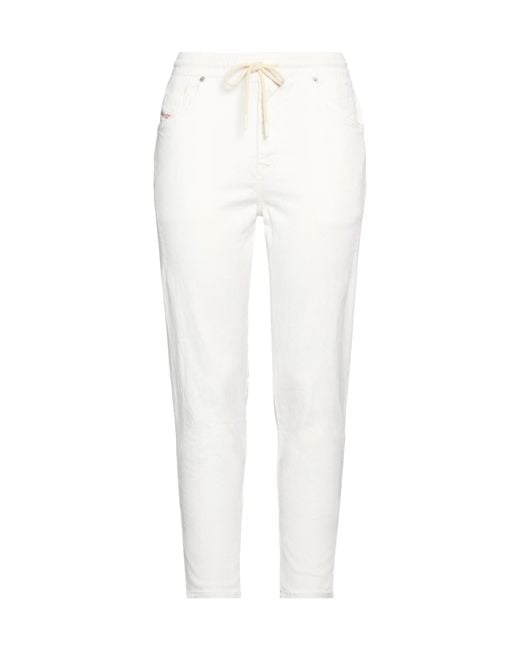 DIESEL White Tapered Long Pants