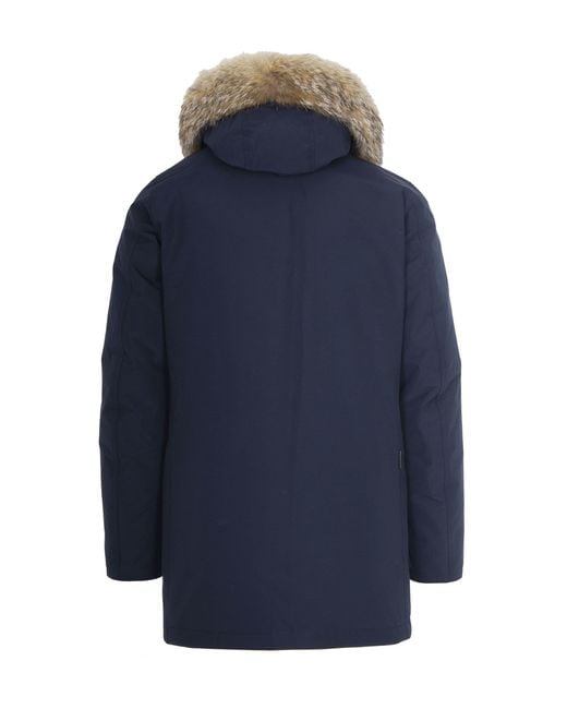 Woolrich Blue Artic Detachable Fur Parka for men
