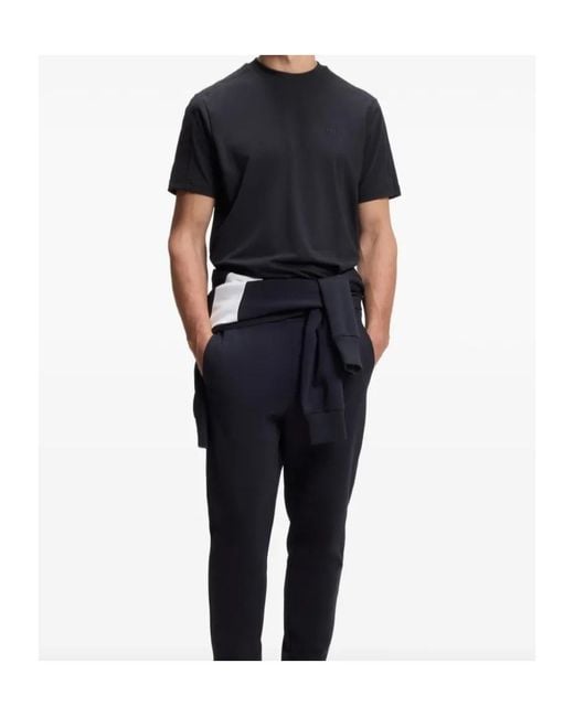 Boss Black Jacquard-Tape T-Shirt for men