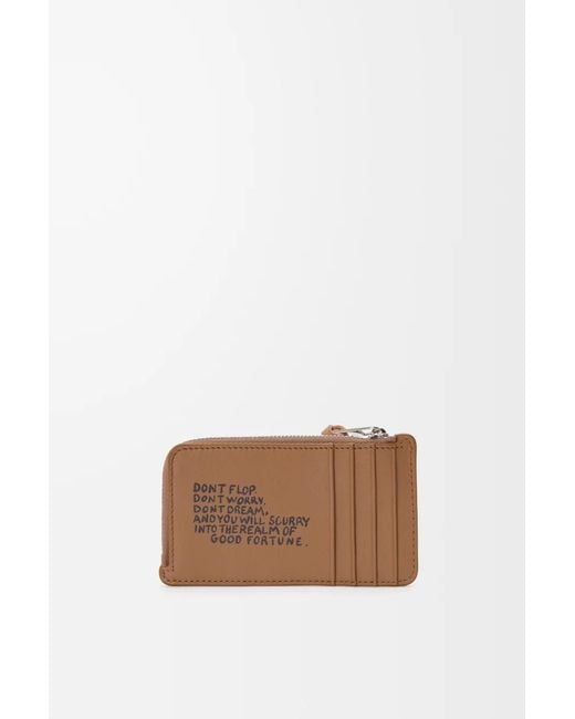 Loewe Brown Futurist Cat Printed Card Holder