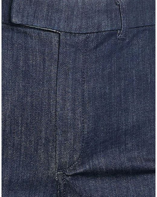 Max Mara Blue Solid Color Denim Trousers