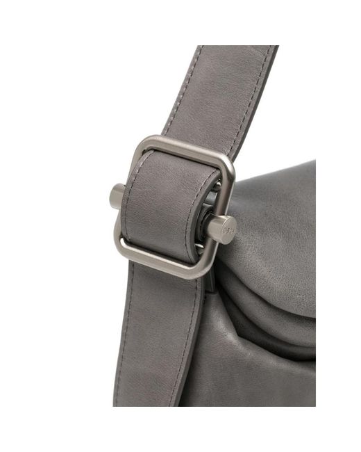 OSOI Gray Flap-Over Shoulder Bag