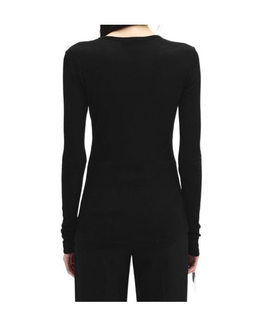 Ann Demeulemeester Black Fiene Long-Sleeve Ribbed Top