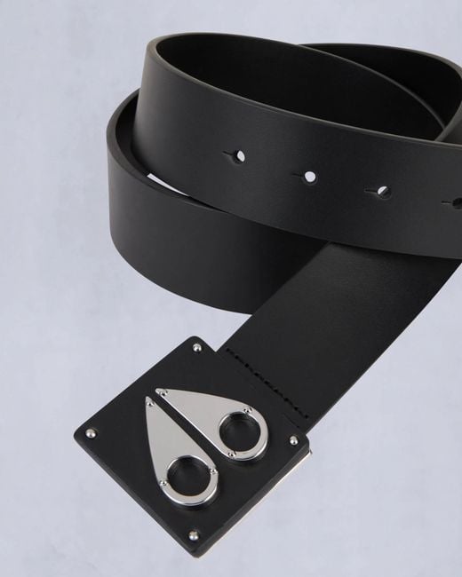 Moose Knuckles Black Logo Belt for men