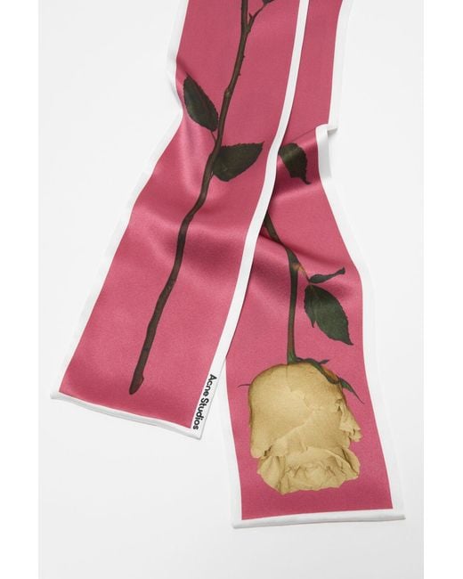 Acne White Thin Silk Satin Scarf