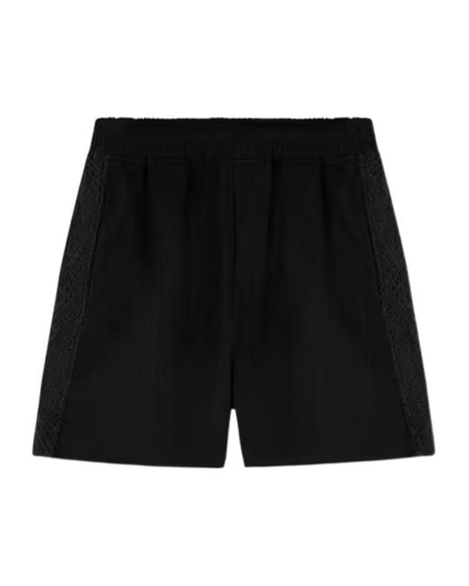 Represent Black Knitted Panel Shorts for men