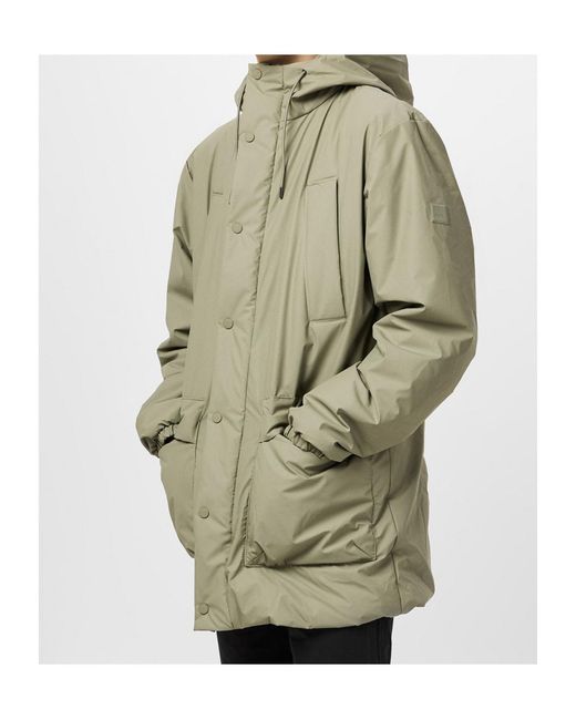 Rains Green Lohja Long Cargo Jacket for men