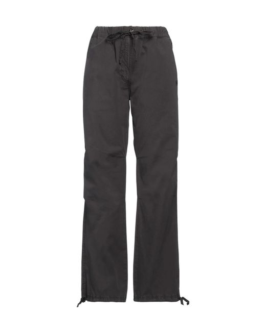 Ganni Gray Straight-Leg Casual Trousers