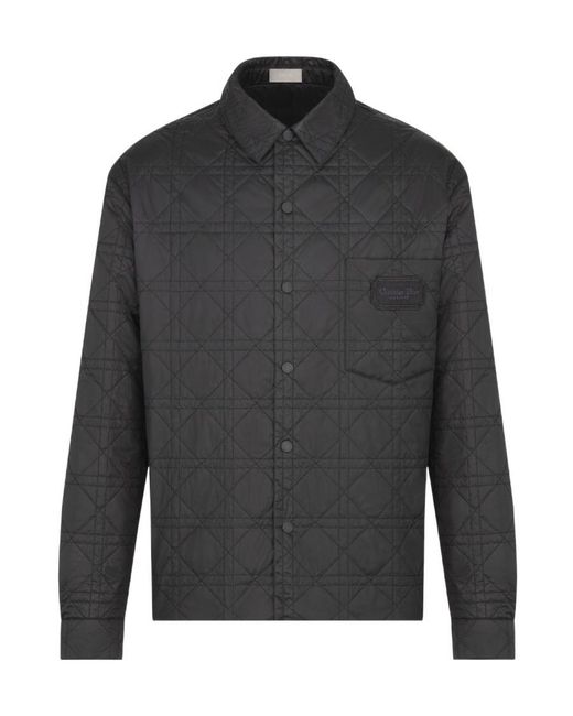 Dior Gray Homme Logo Patch Long-Sleeved Jacket for men