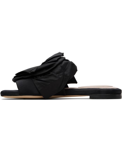 Simone Rocha Black Floral Appliqué Slippers