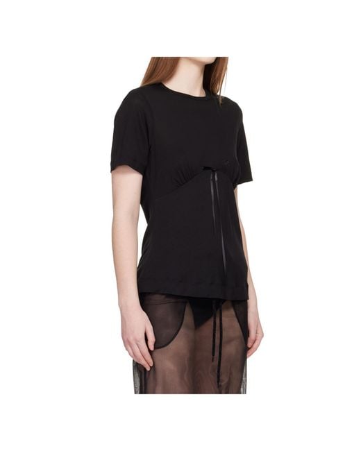 Simone Rocha Black Ribbon T-Shirt