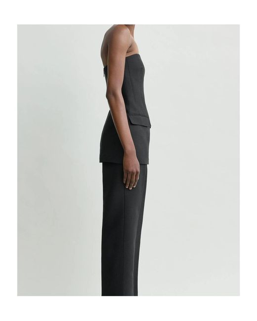 Totême  Black Totême Off-Shoulder Pocket Detail Top