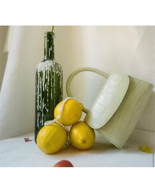 By Far Green Mini Embossed Tote