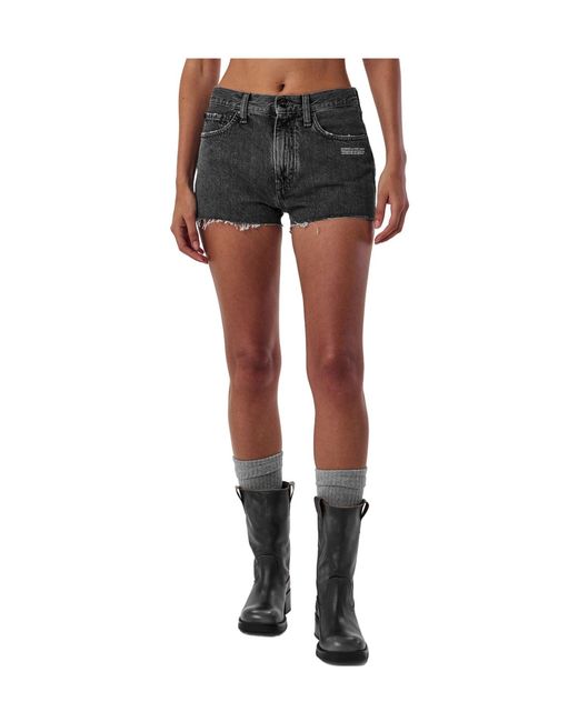Off-White c/o Virgil Abloh Gray Acidwash Denim Shorts