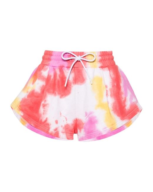 MSGM Pink Tie-Dyed Drawstring Bermuda Shorts