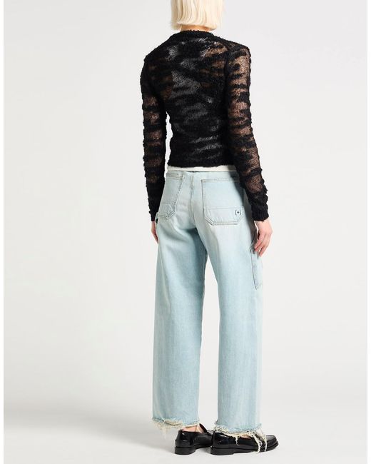 Ganni Black Solid Color Lightweight Knit Long Sleeve Top