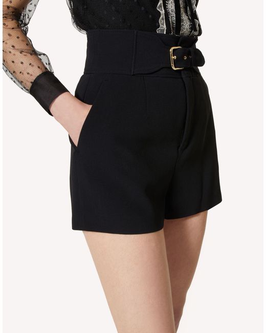 RED Valentino Black Belted Shorts