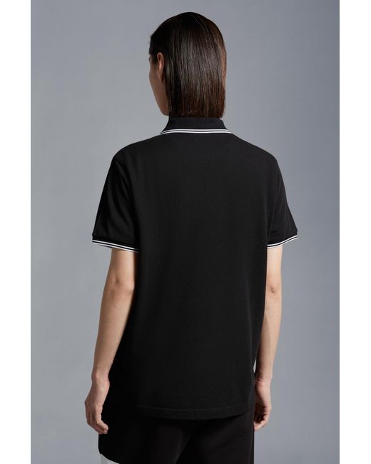 Moncler Black Logo Patch Polo Shirt for men