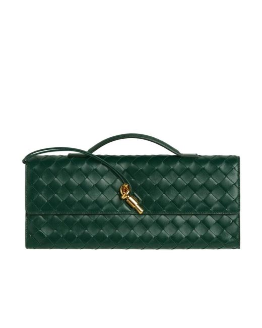 Bottega Veneta Green Andiamo Clutch Bag