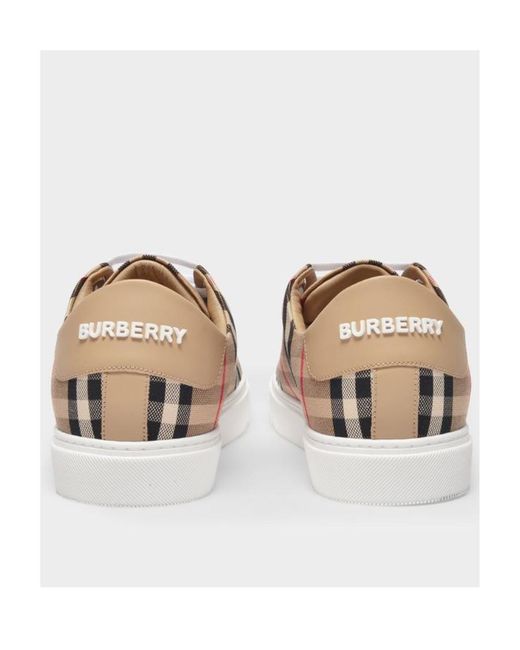 Burberry Brown Vintage Checked Low-Top Sneakers