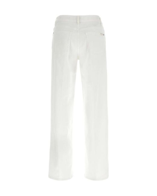 7 For All Mankind White Jeans With Belt Loops