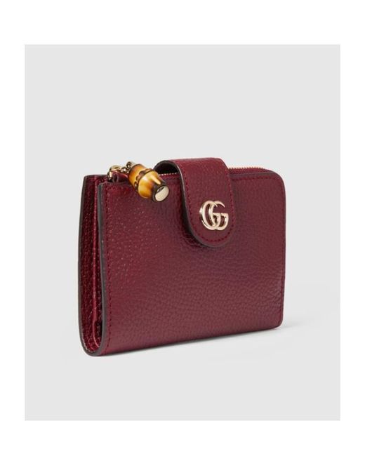 Gucci Purple Logo Plaque Zipped Wallet