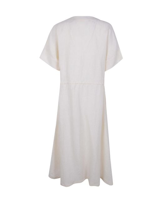 Seventy White V-Neck Tie Dress