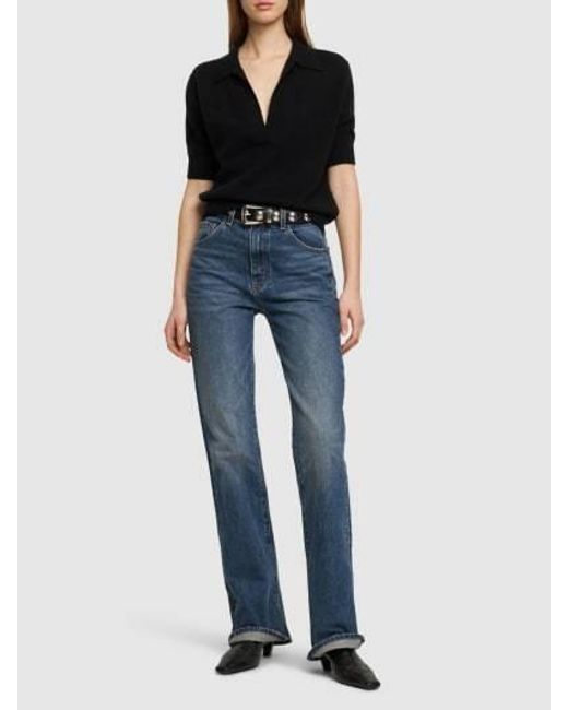 Khaite Black Jo Stretch V-Neck Sweater