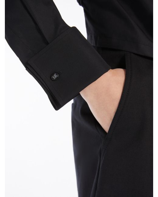 Max Mara Black Button-Up Long-Sleeved Shirt