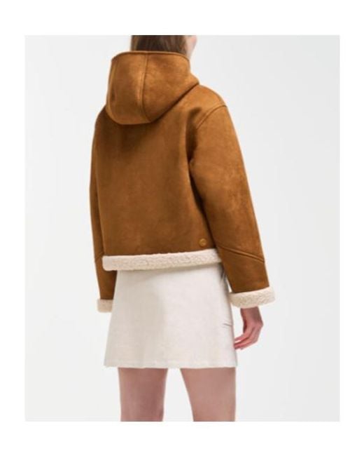 Colmar Brown Hooded Sheepskin Jacket