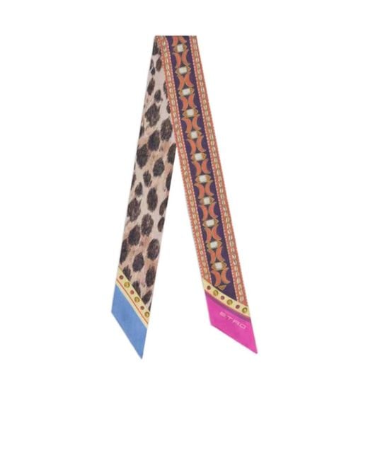 Etro Pink Geometric Motif Printed Paisleyina Scarf