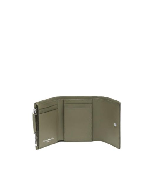 Maison Margiela Green Leather Wallet for men