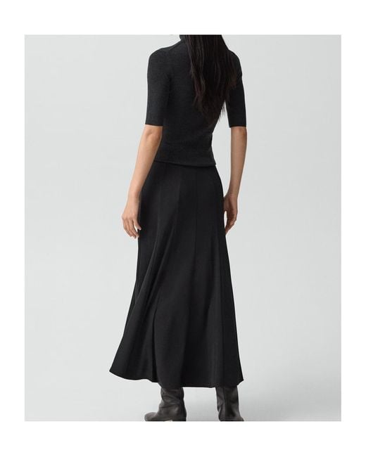 Theory Black Fluted Seam Skirt