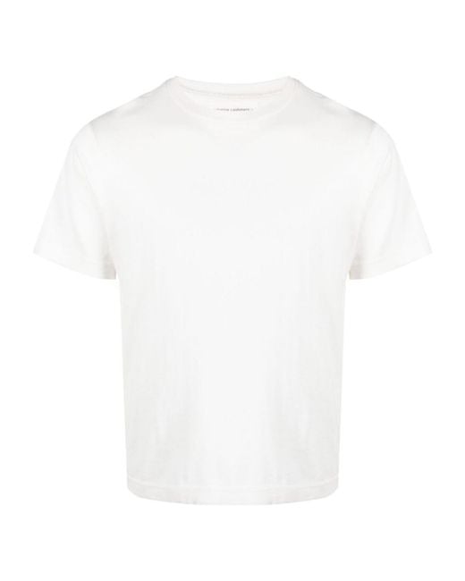 Extreme Cashmere White Crew Neck Short-Sleeved Knit Sweater