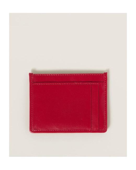 Miu Miu Red Logo-Lettering Cardholder