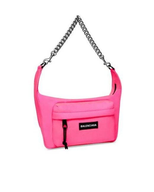 Balenciaga Pink Raver Medium Chained Shoulder Bag