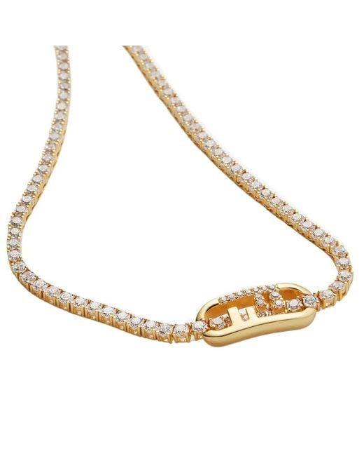 Fendi Metallic O'Lock Embellished Necklace