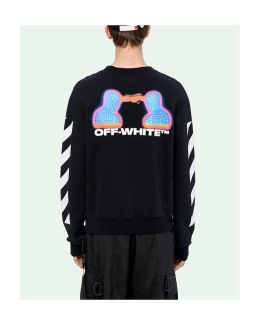 Off-White c/o Virgil Abloh Black Diagonal Stripe Printed Sweater for men