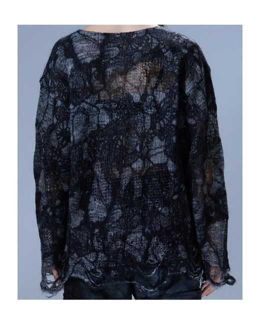 R13 Blue Open-Knit Sweater