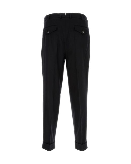 Pt Pantaloni Black Pt Torino Pressed Crease Tailored Trousers for men