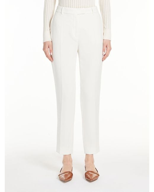 Max Mara White Studio High Waist Straight Leg Pants